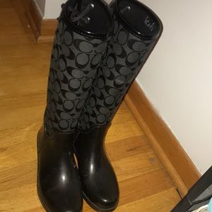 Black coach rain boots